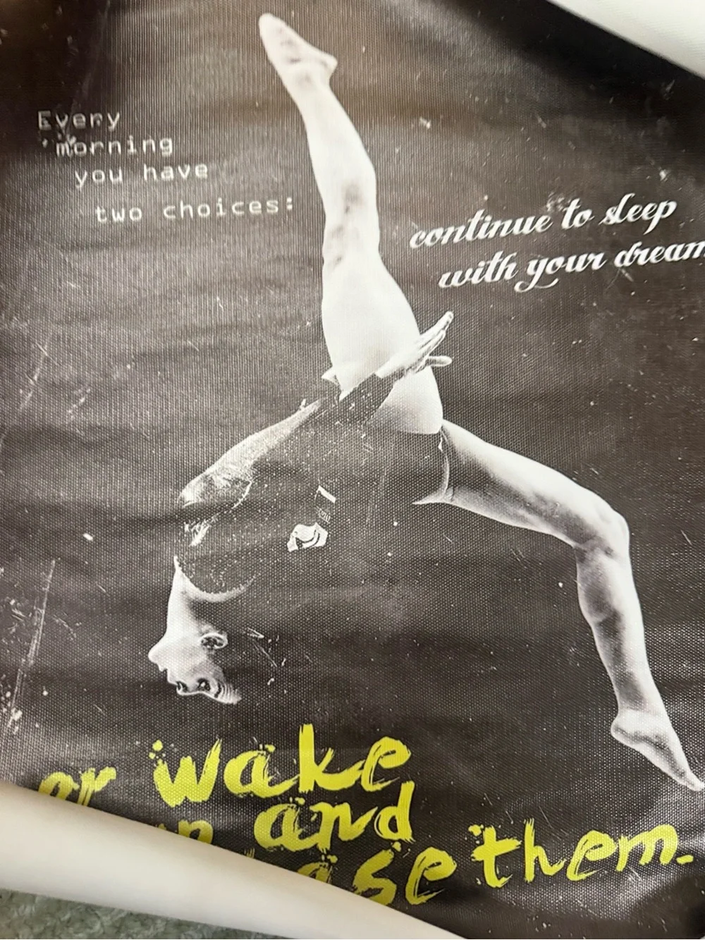 (New) Black and White Gymnastics Motivational Poster on heavy Vinyl & Art tube
